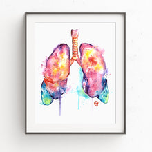 Lungs Anatomical Watercolor Art Print by Lisa Whitehouse