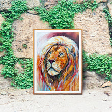 Art Print of Original Painting by Lisa Whitehouse - Lion titled "Untamed"