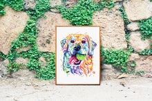 Golden Retriever Watercolor Painting Art Print - Throw The Ball Dont Take the Ball