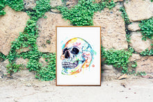 Skull Watercolor Painting Art Print