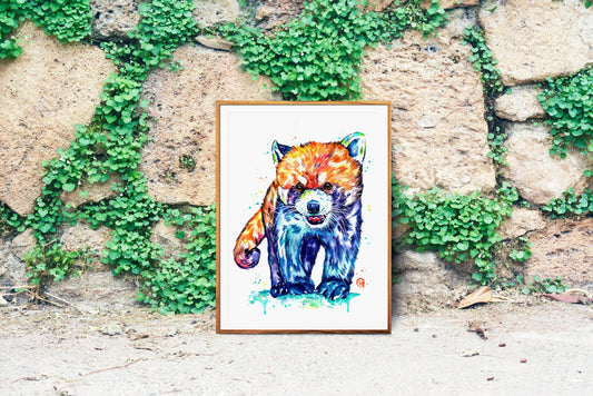 Red Panda Watercolor Painting - 6