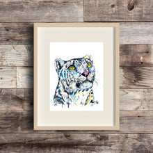 Snow Leopard Watercolor Art Print by Lisa Whitehouse